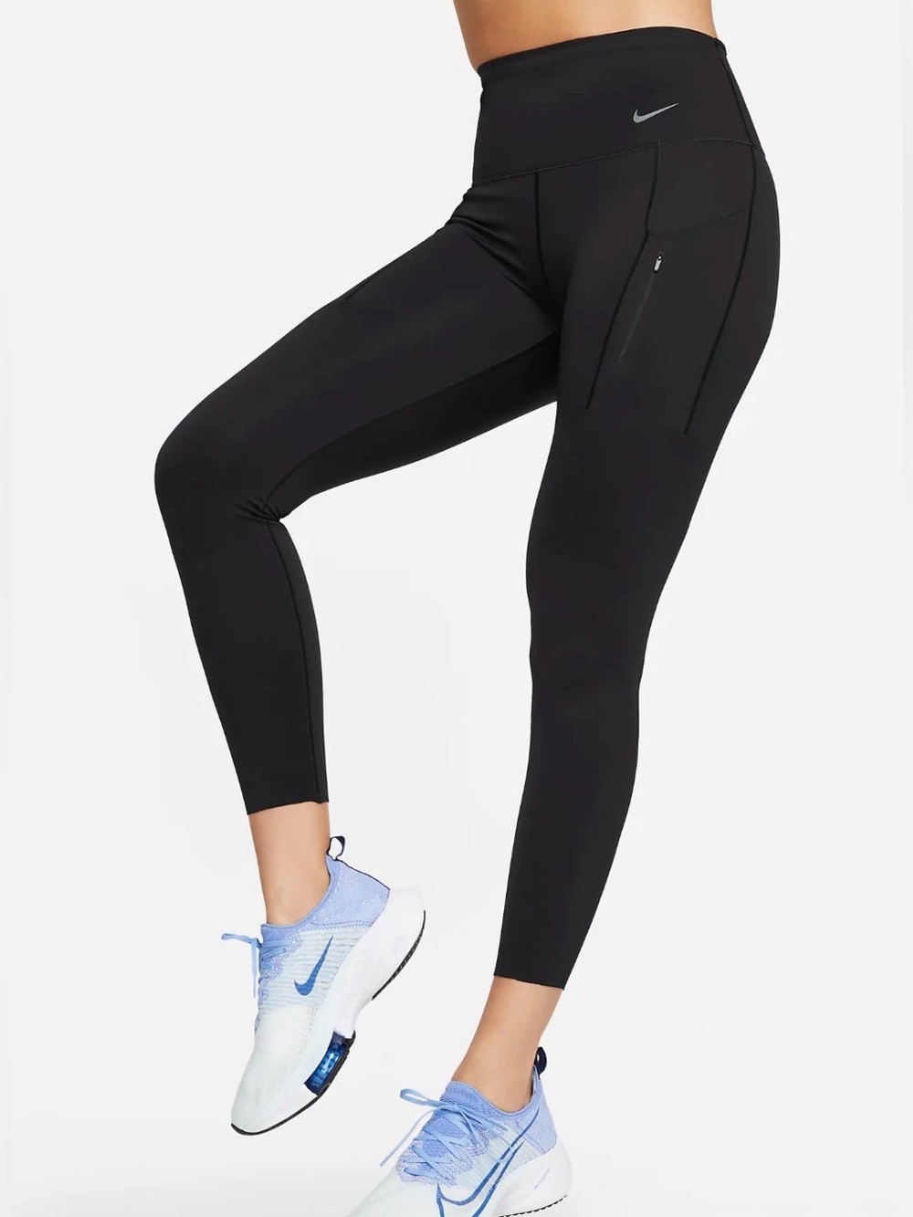 Nike Go Dri-FIT High Rise Leggings Pockets Black Women’s Large Athletic Sporty